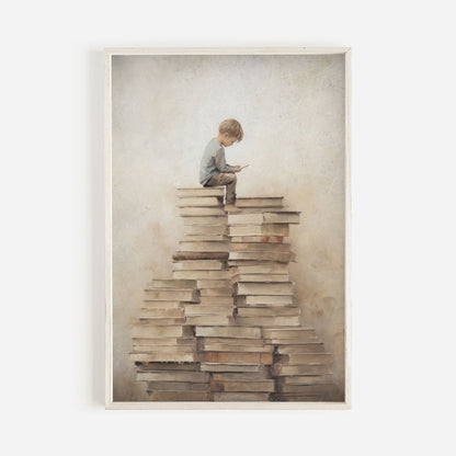 Classroom Reading Wall Art, Boy's Study Room Decor, Inspire Learning - WildfieldPrints