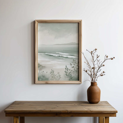 Coastal Sea Painting, Beach Home Decor, Ocean Wall Art - WildfieldPrints