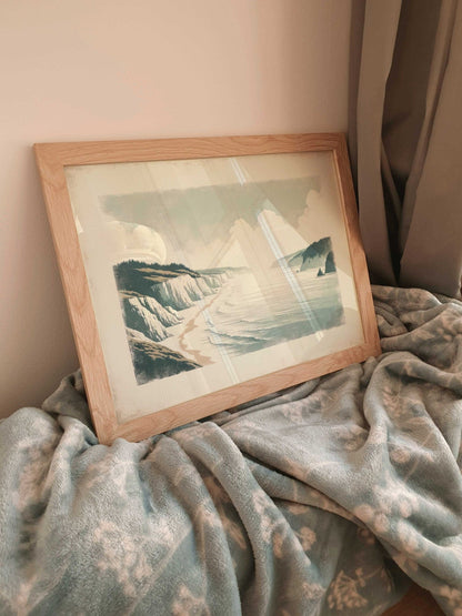 Coastal Wall Art, Cliffed Coast Decor, Vintage Nature Print - WildfieldPrints