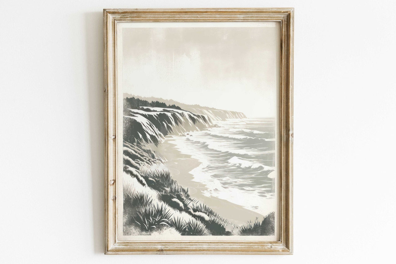 Cliffed Coast Print – Coastal Living Room Wall Decor