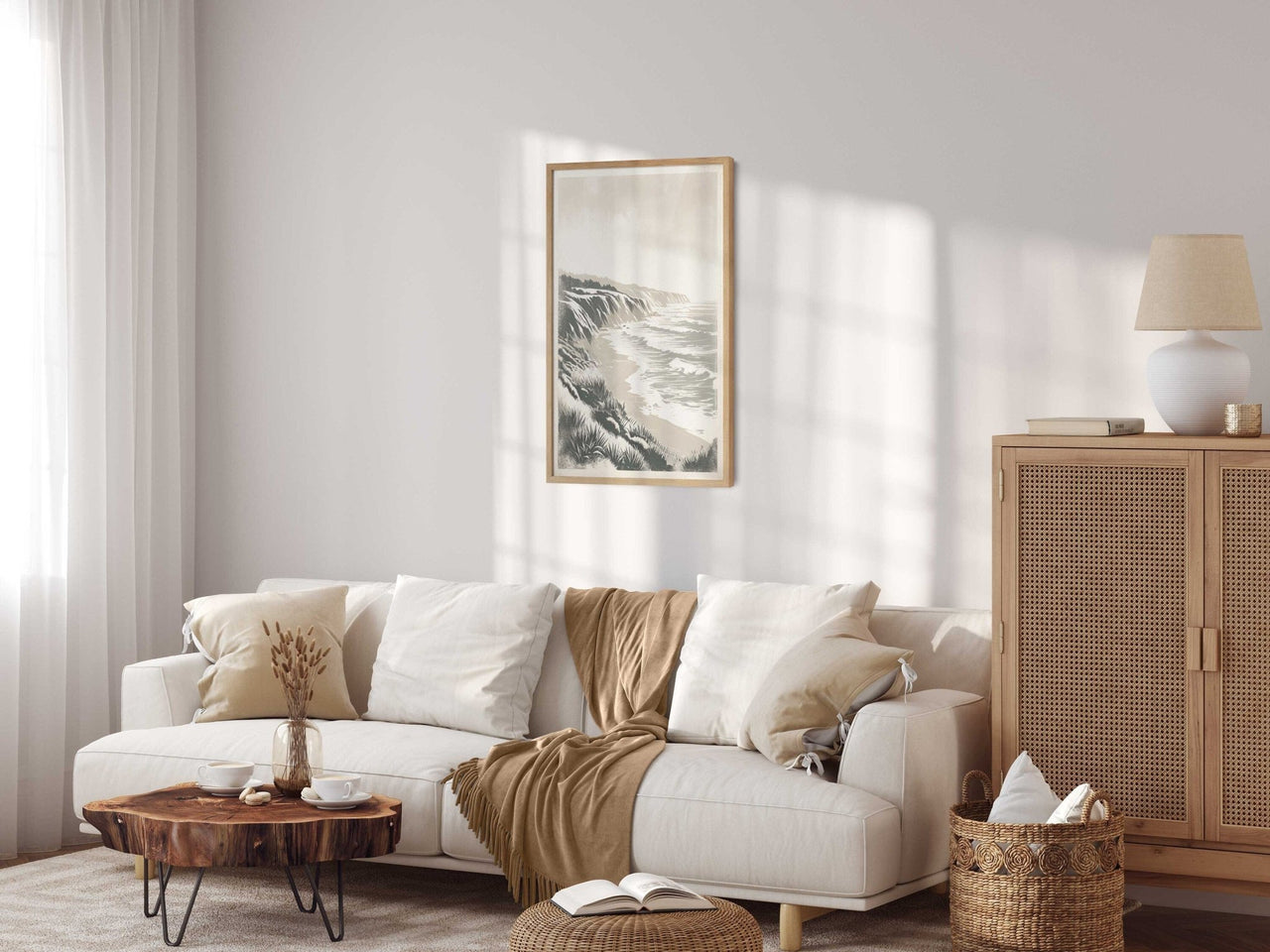 Cliffed Coast Print – Coastal Living Room Wall Decor