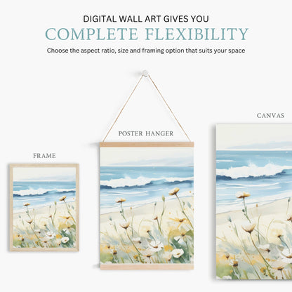 Coastal Wall Art, Seaside Watercolor Painting, Beach House Decor - WildfieldPrints