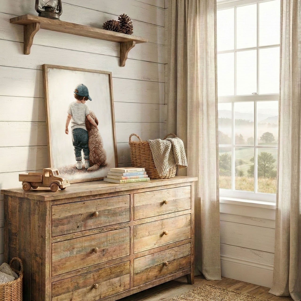 Cockapoo Nursery Print – Dog Boys Room Wall Decor