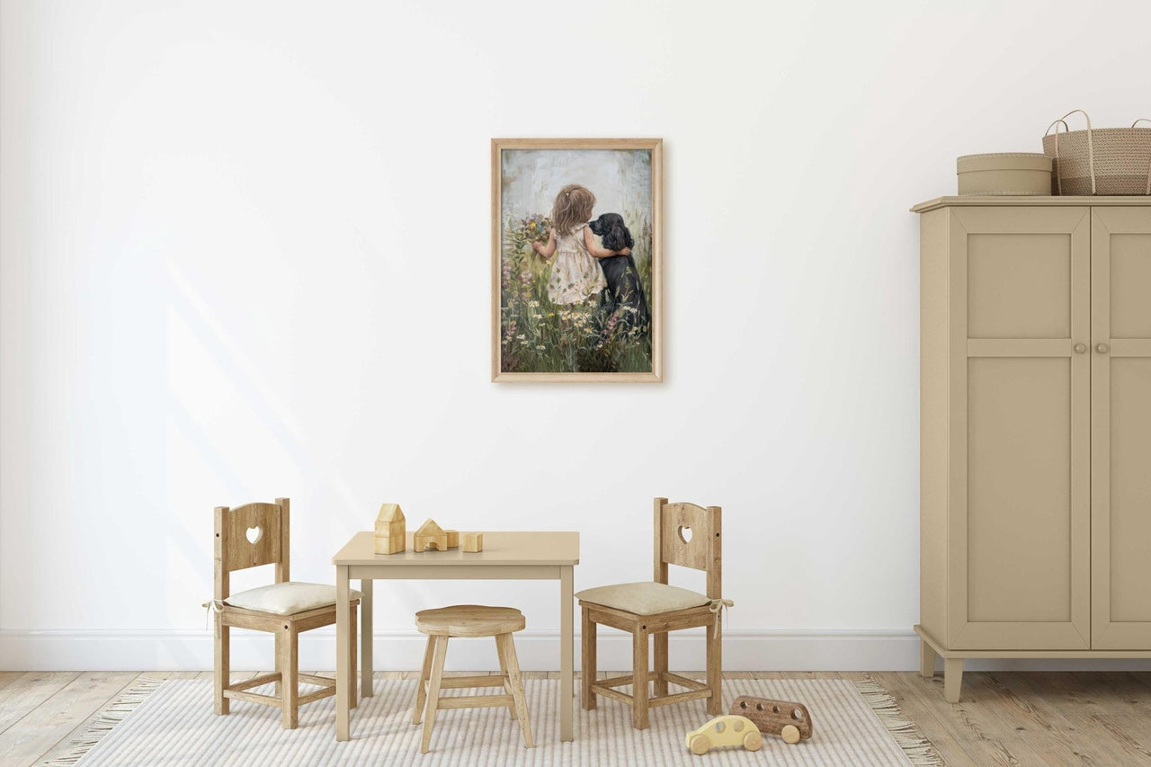Black Cocker Spaniel Print – Dog Nursery Wall Art for Girls