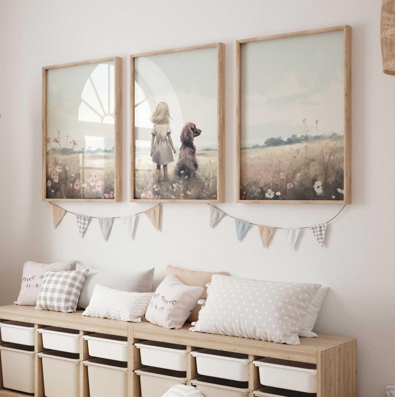 Cocker Spaniel Wall Art – Dog Nursery Print for Girls Room • Set of 3