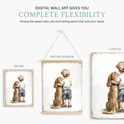 Cocker Spaniel Nursery Wall Decor, Boy Dog Art, Cute Toddler Poster - WildfieldPrints