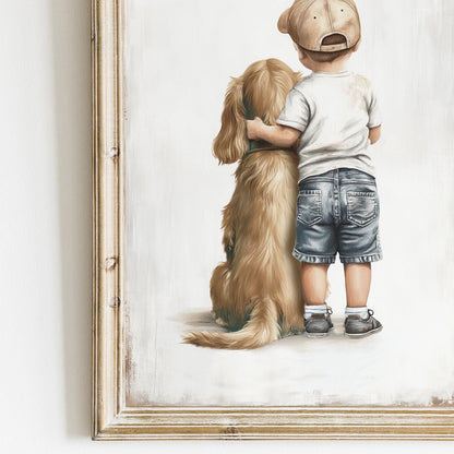 Cocker Spaniel Nursery Wall Decor, Boy Dog Art, Cute Toddler Poster - WildfieldPrints