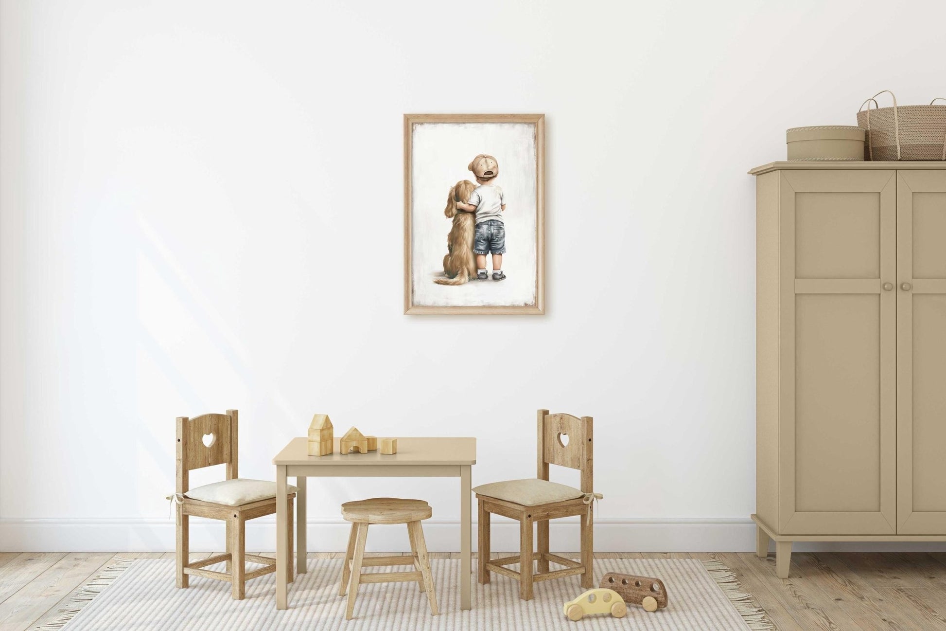 Cocker Spaniel Nursery Wall Decor, Boy Dog Art, Cute Toddler Poster - WildfieldPrints