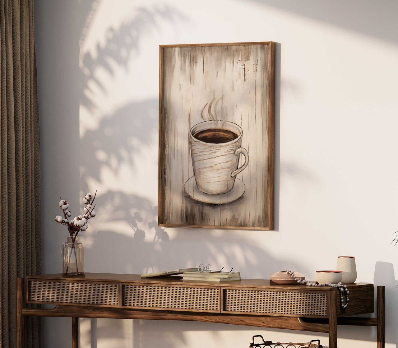 Coffee Art Print – Kitchen Wall Decor for Rustic Spaces