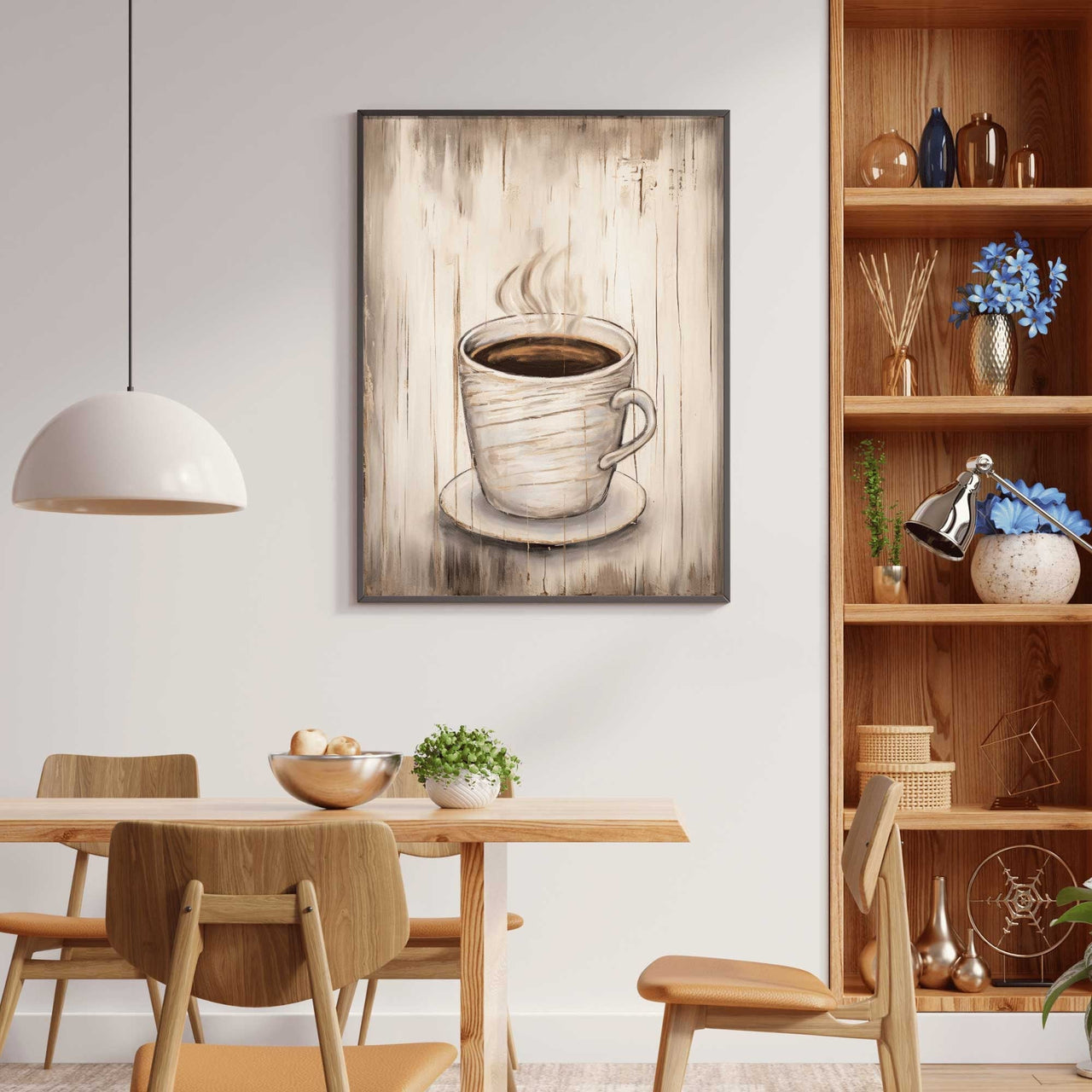 Coffee Art Print – Kitchen Wall Decor for Rustic Spaces