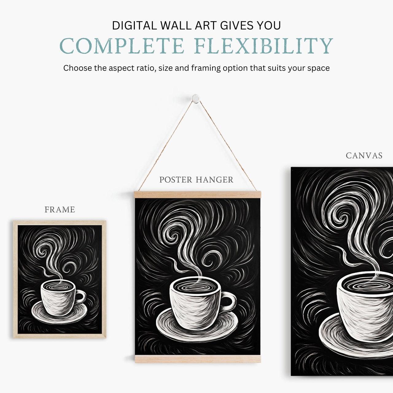 Coffee Cup Print – Kitchen Wall Decor for Rustic Nook
