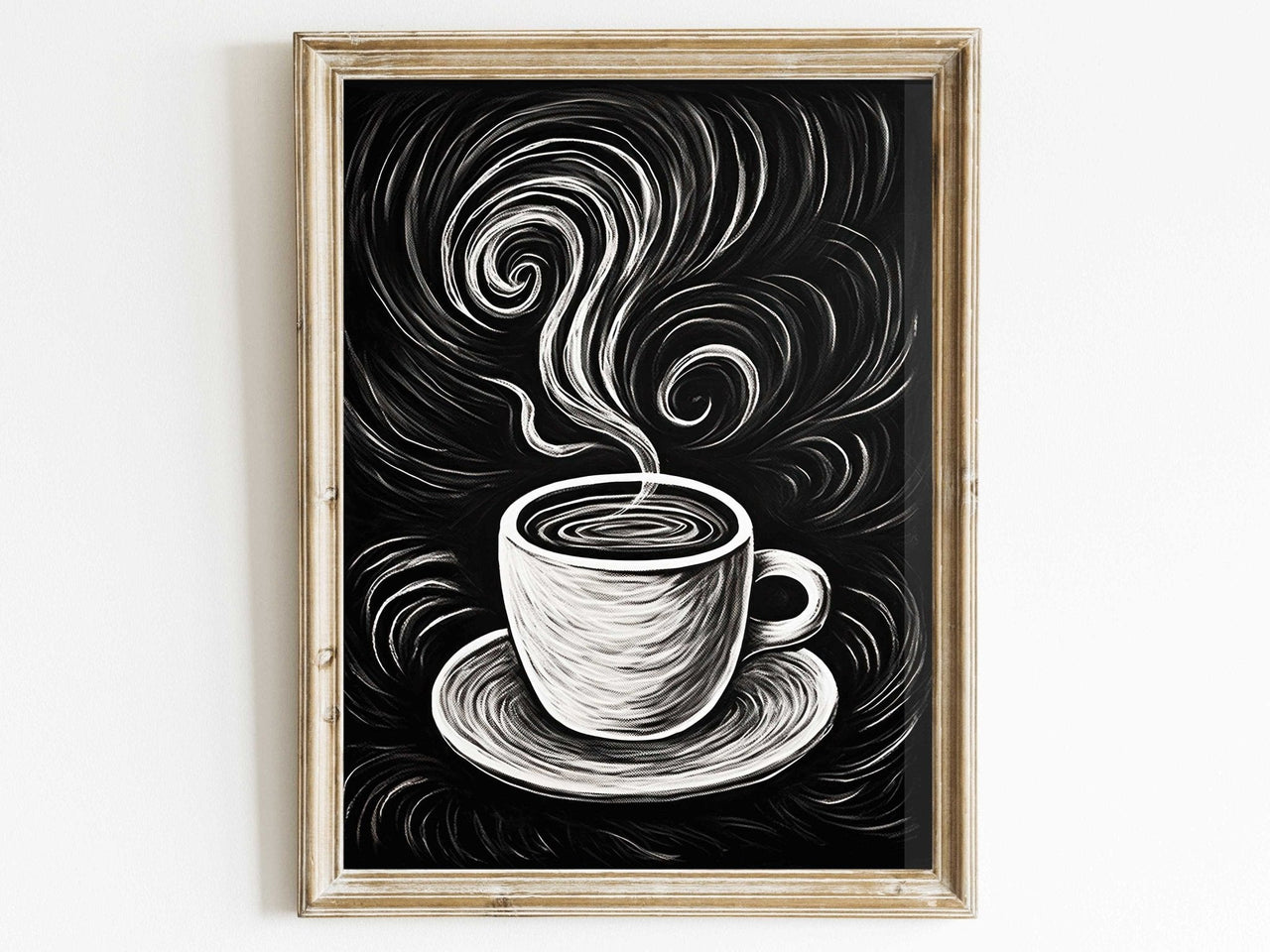 Coffee Cup Print – Kitchen Wall Decor for Rustic Nook