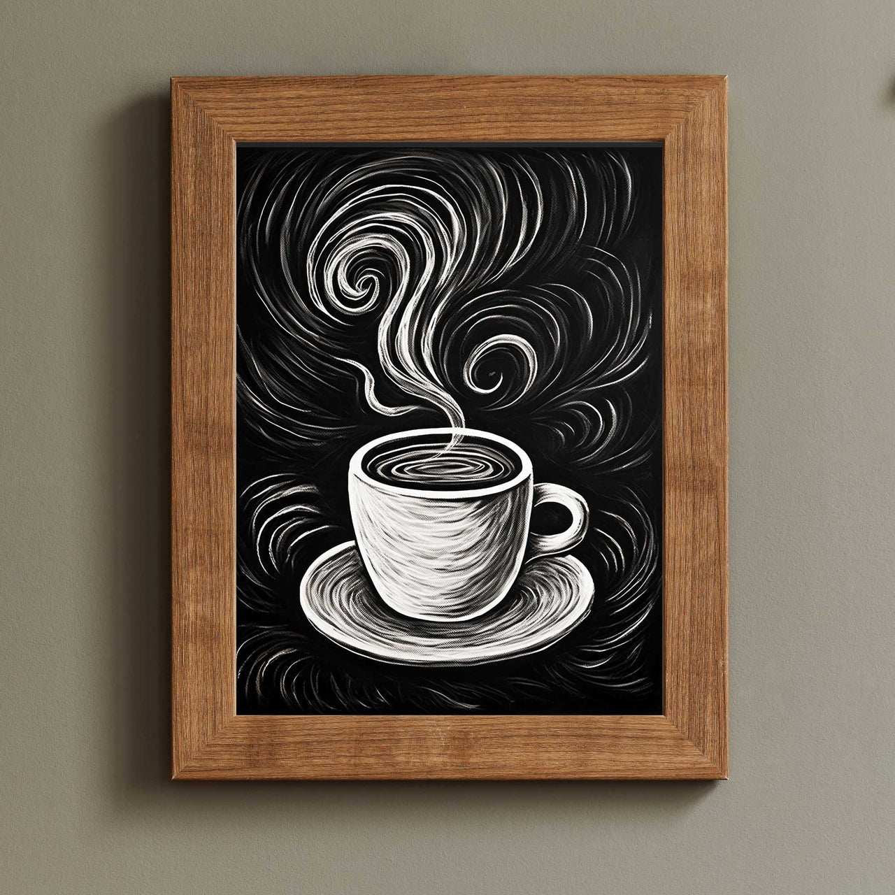 Coffee Cup Print – Kitchen Wall Decor for Rustic Nook