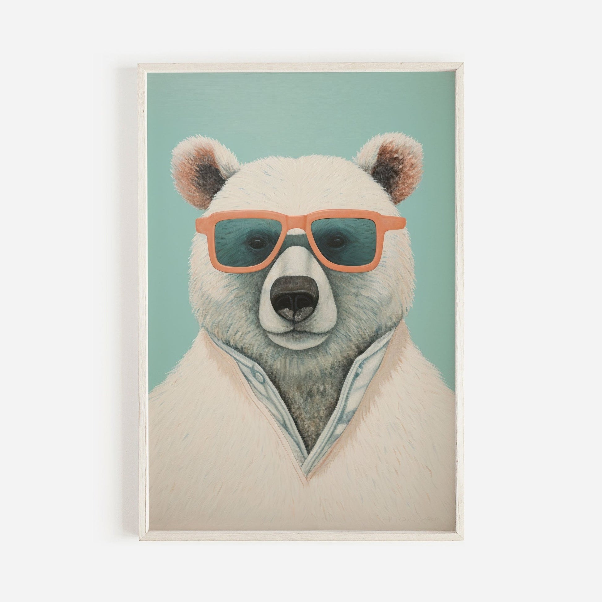 Cool Bear Wall Art, Polar Bear Nursery Decor, Toddler Room Accent - WildfieldPrints