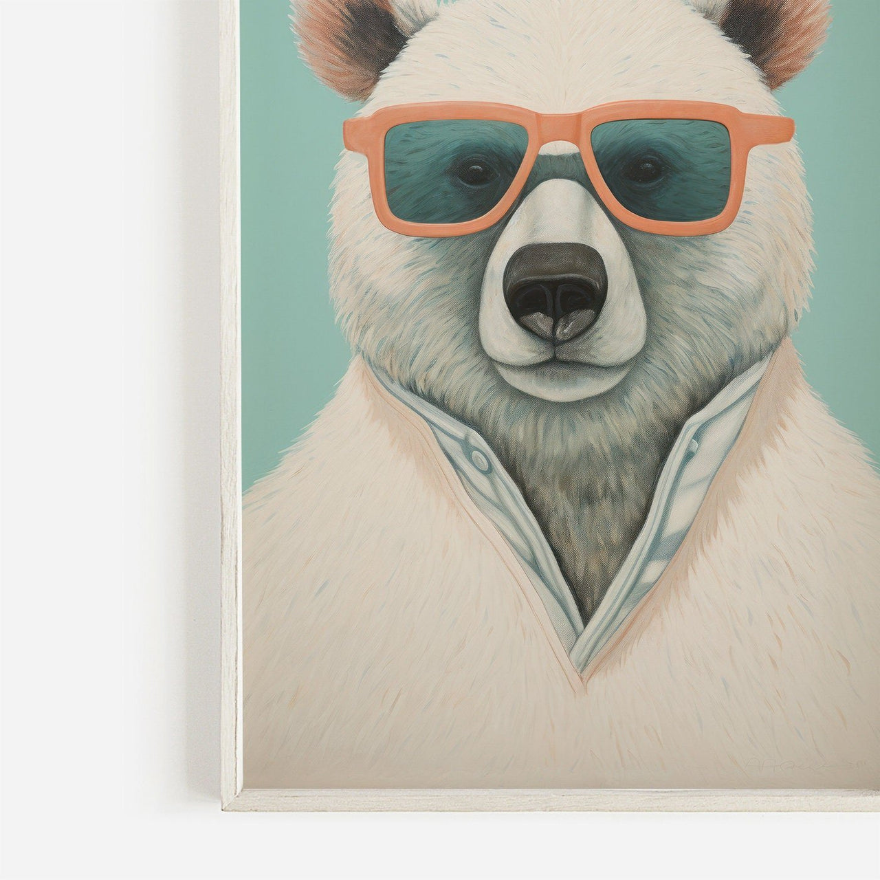 Polar Bear Wall Art – Animal Nursery Print for Toddlers