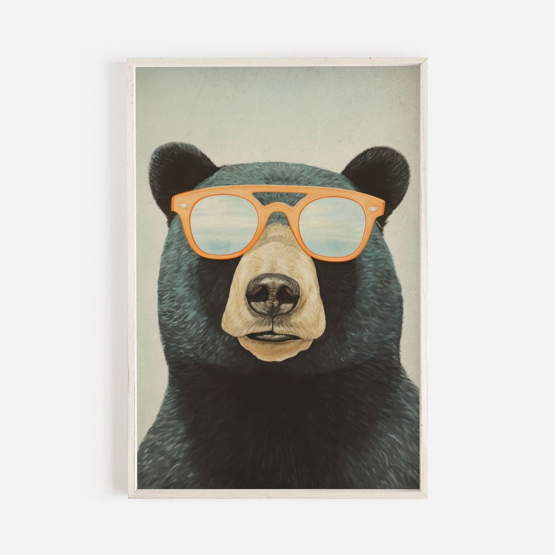 Cool Bear Wall Art, Vintage Animal Decor, Toddler Room Accent - WildfieldPrints