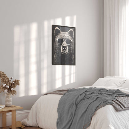 Cool Bear Wall Art, Vintage Toddler Room Decor, Funny Animal Design - WildfieldPrints
