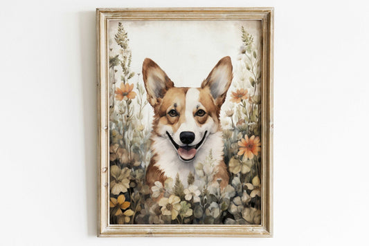 Corgi Wall Art, Vintage Dog Decor, Pembroke Welsh Corgi Print - WildfieldPrints
