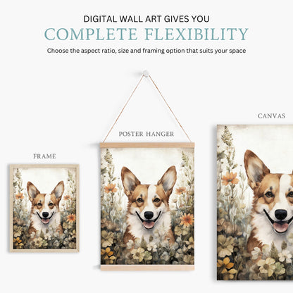 Corgi Wall Art, Vintage Dog Decor, Pembroke Welsh Corgi Print - WildfieldPrints