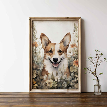 Corgi Wall Art, Vintage Dog Decor, Pembroke Welsh Corgi Print - WildfieldPrints