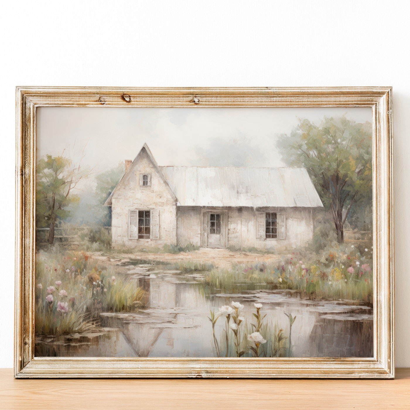 Cottage Art Print, French Countryside Decor, Rustic Farmhouse Style - WildfieldPrints