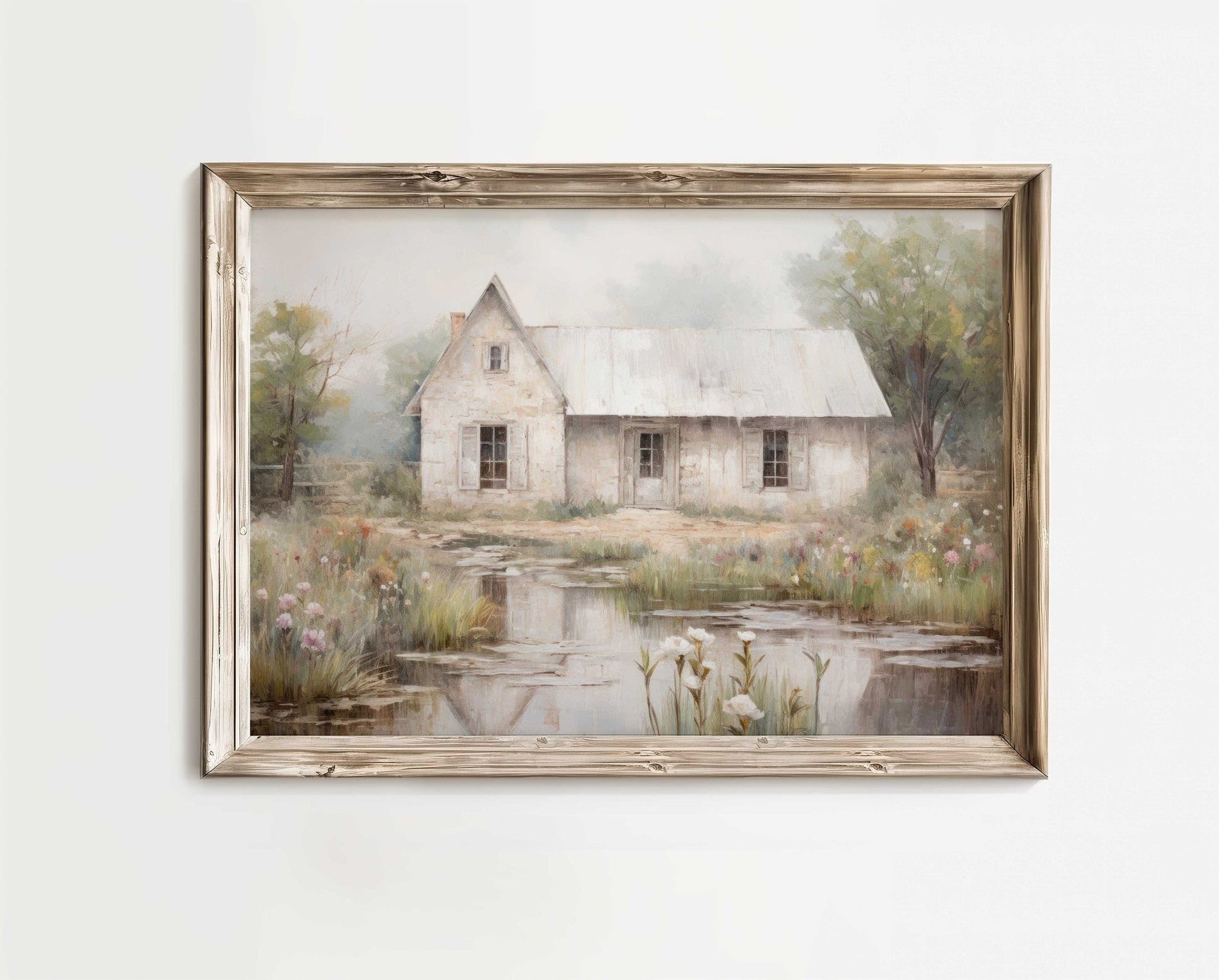 Cottage Art Print, French Countryside Decor, Rustic Farmhouse Style - WildfieldPrints