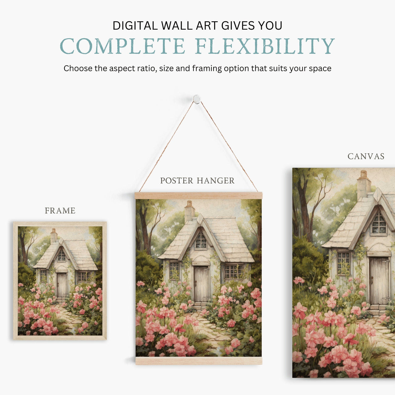 Flower Garden Wall Art – Floral Living Room Print