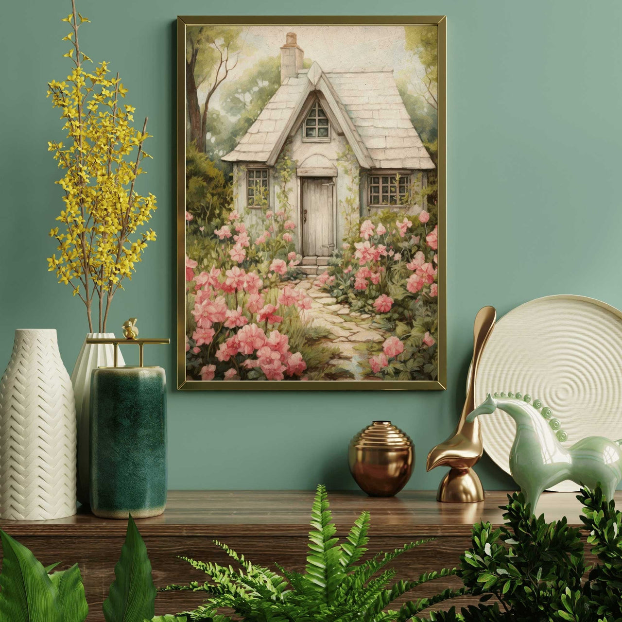 Flower Garden Wall Art – Floral Living Room Print