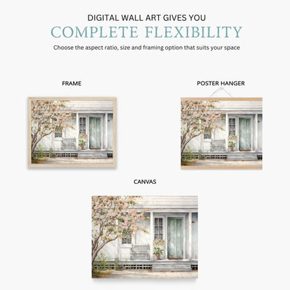Country House Painting, Rustic Wall Art, Farmhouse Decor - WildfieldPrints