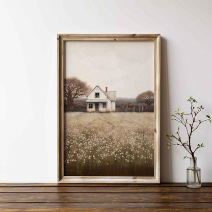 Country House Painting, Rustic Wall Art, Farmhouse Decor - WildfieldPrints