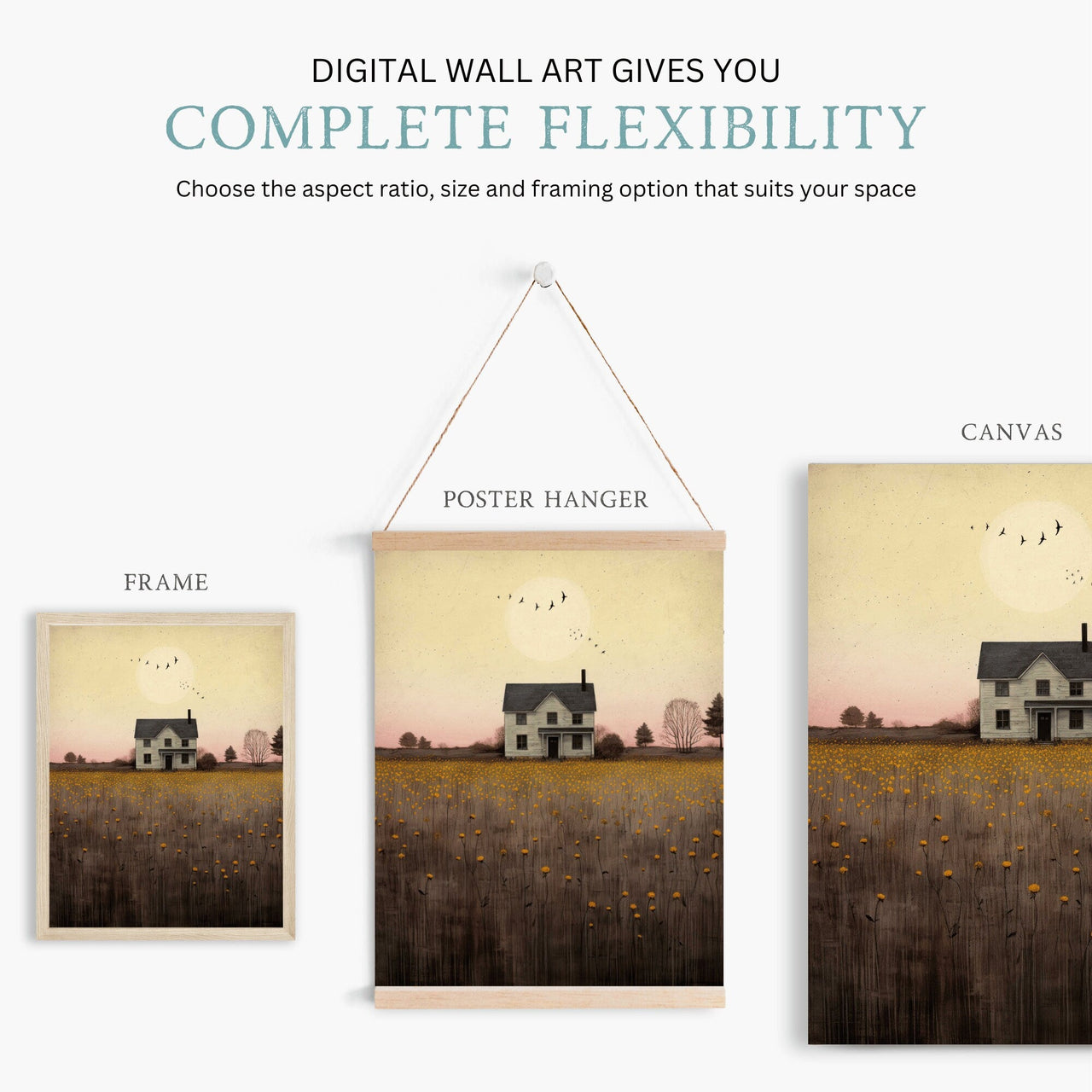 Country House Wall Art – Farmhouse Nursery Print