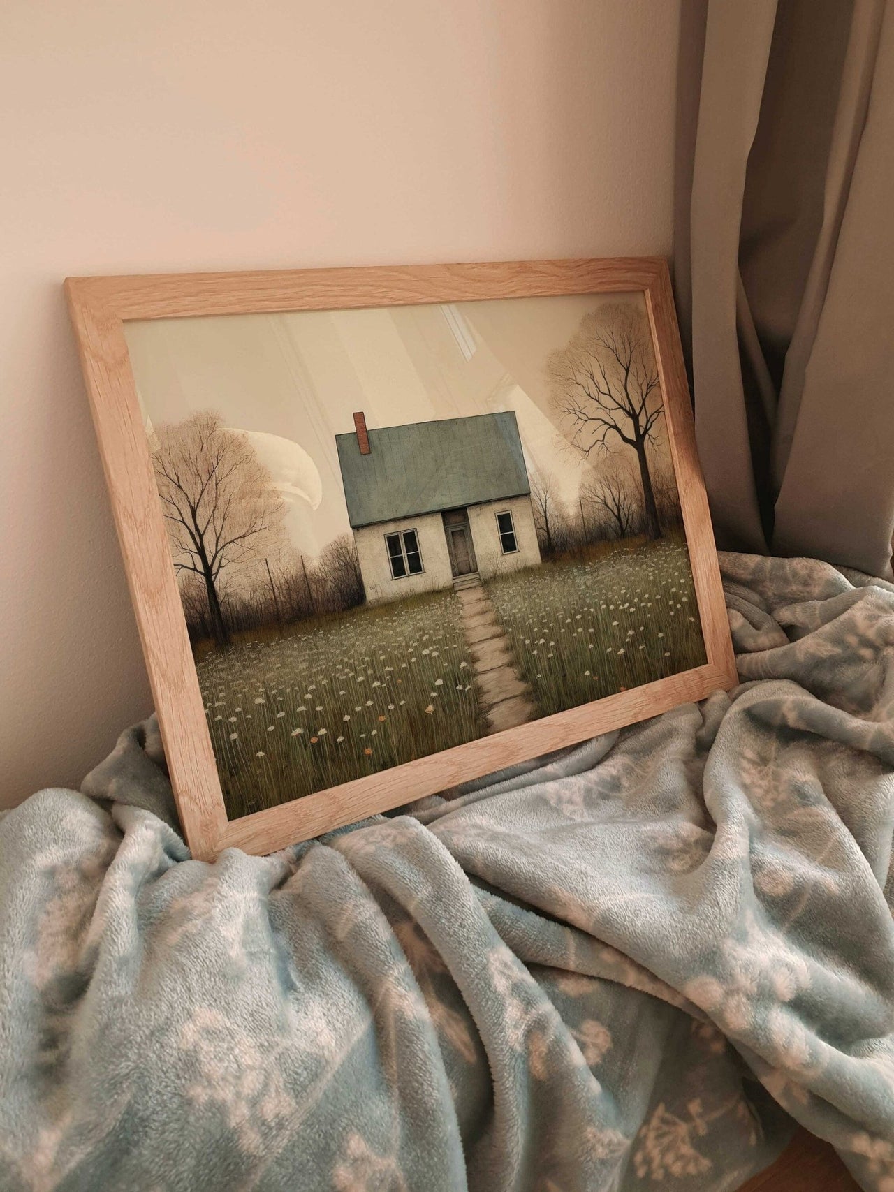 Country House Print – Rustic Living Room Wall Art