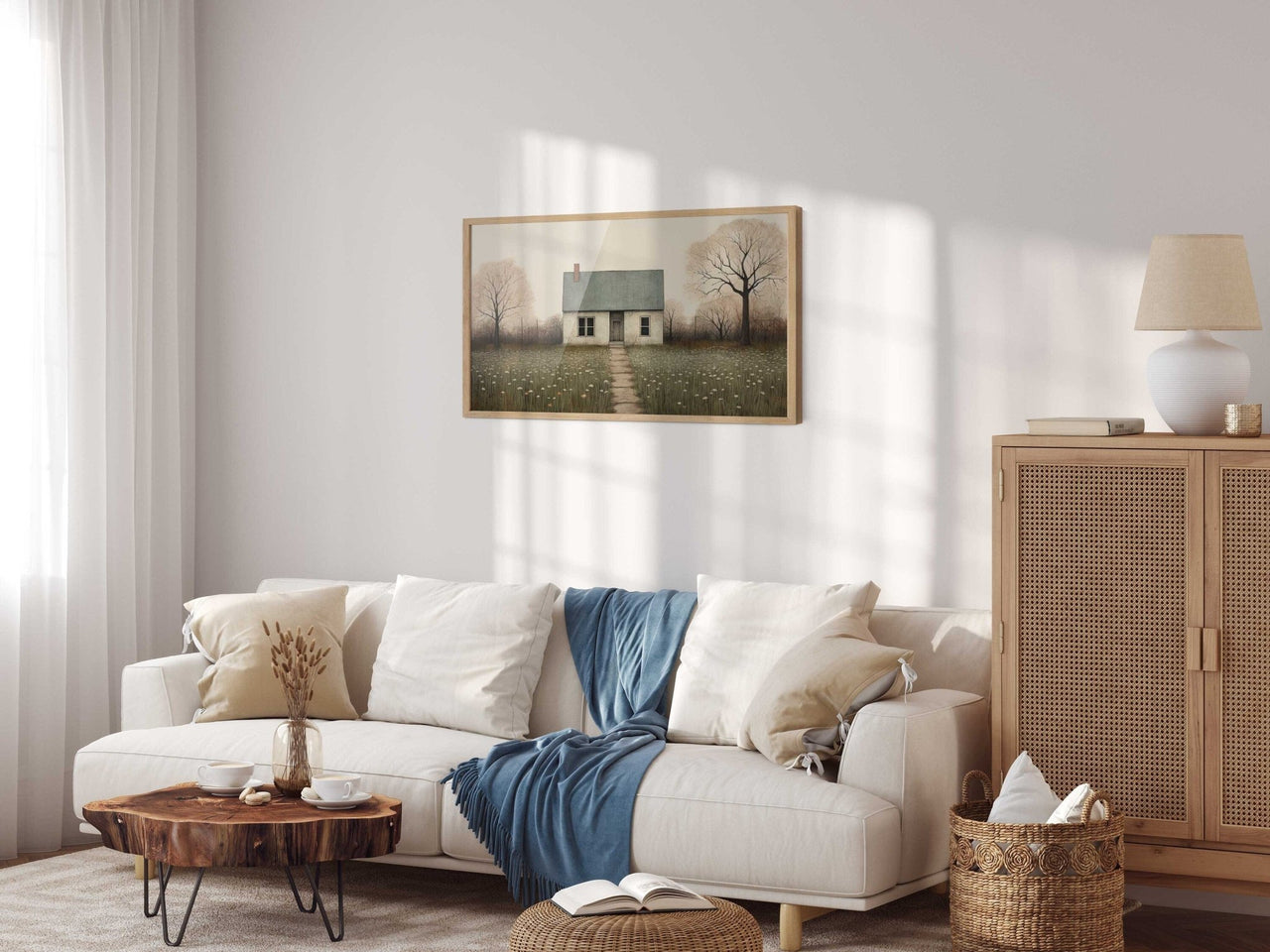 Country House Print – Rustic Living Room Wall Art