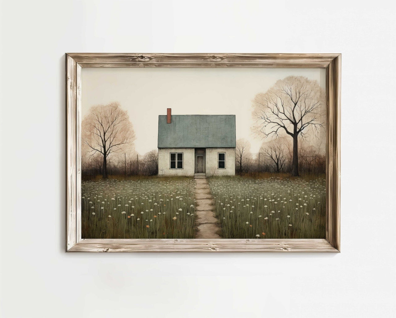 Country House Print – Rustic Living Room Wall Art