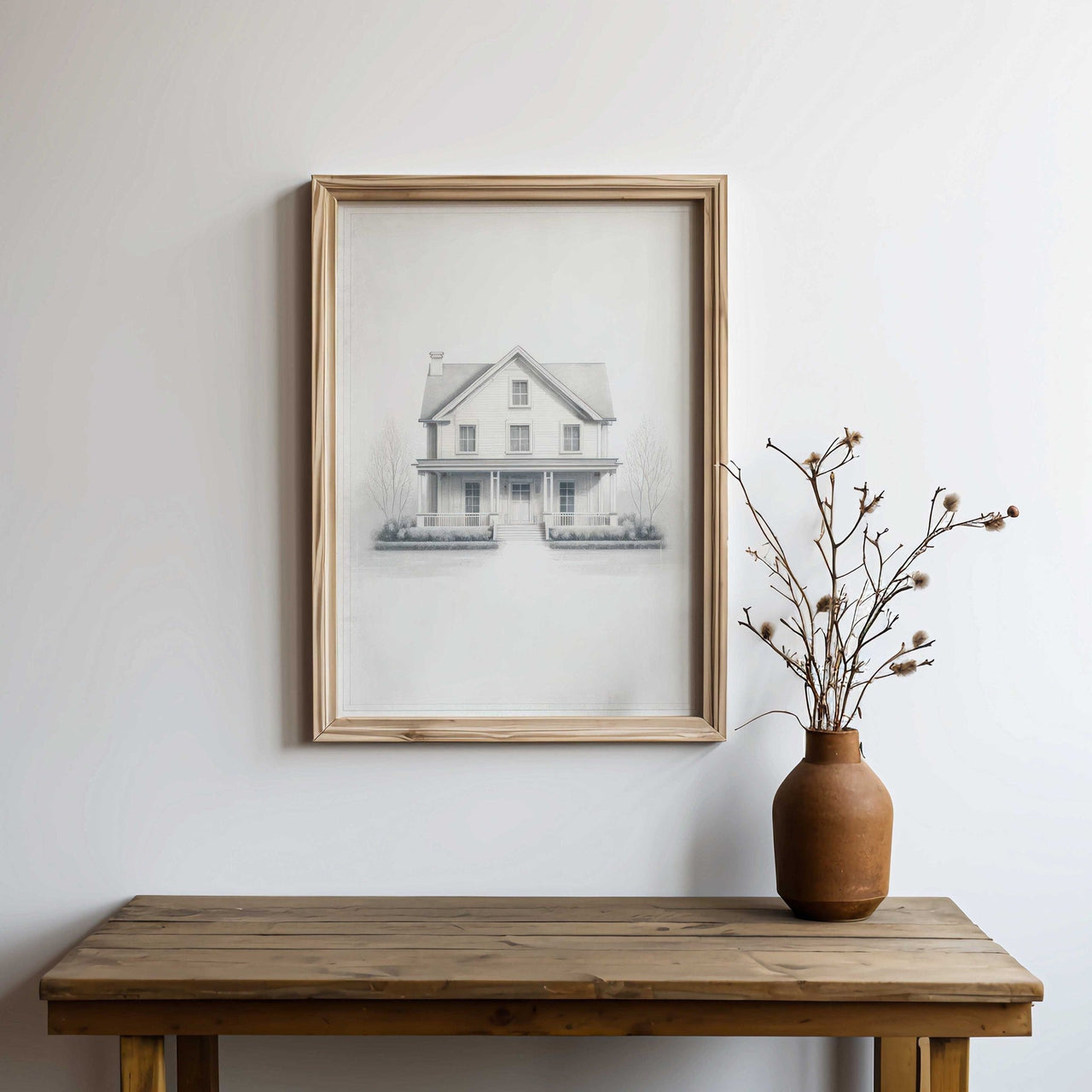 Country House Wall Art – Farm Living Room Print