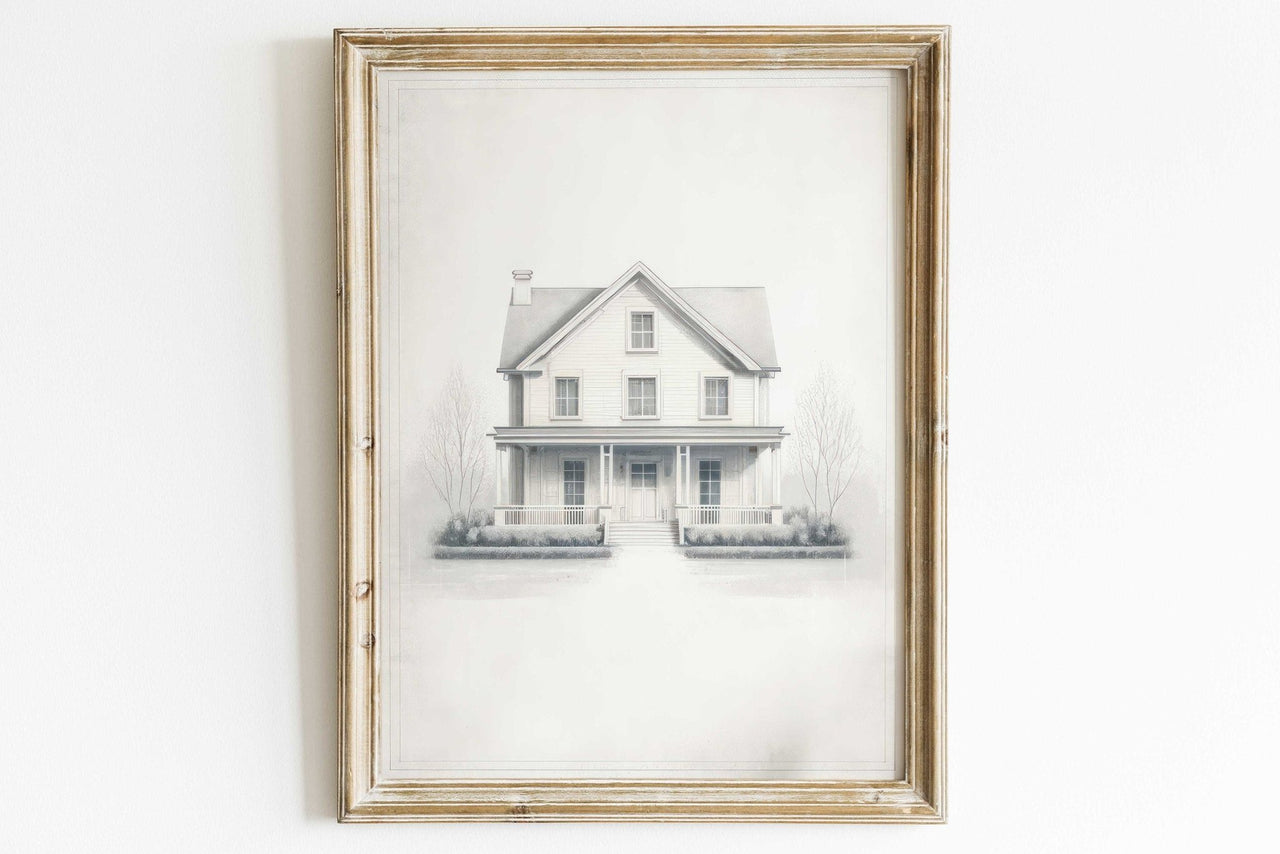 Country House Wall Art – Farm Living Room Print