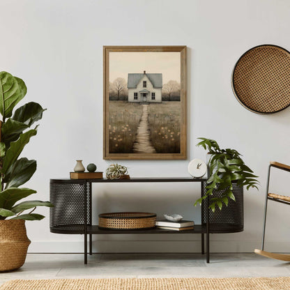 Country House Print, Rustic Wall Art, Farmhouse Home Decor - WildfieldPrints