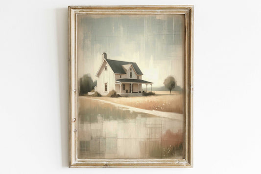 Country House Print, Rustic Wall Art, Farmhouse Home Decor - WildfieldPrints
