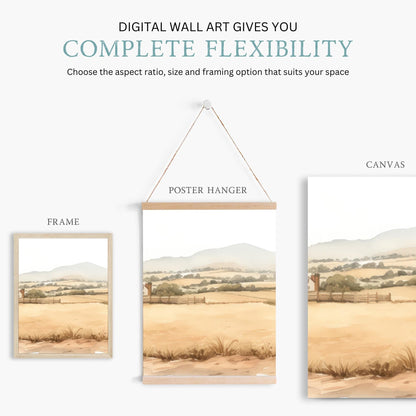 Country Nursery Prints, Farmhouse Girl Decor, Countryside Landscape - WildfieldPrints