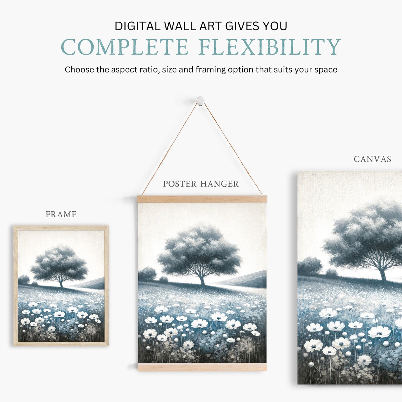 Wildflower Field Wall Art – Nature Girls Room Print