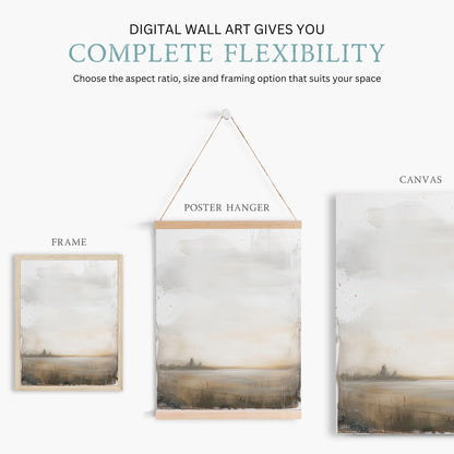 Countryside Painting, Abstract Landscape Art, Farmhouse Home Decor - WildfieldPrints