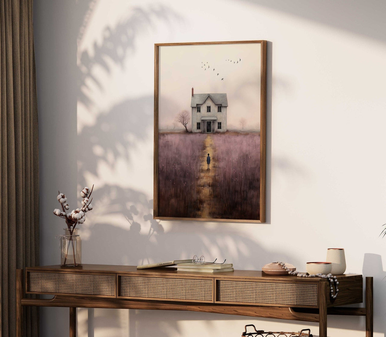 Country Landscape Print – Rustic Living Room Wall Decor