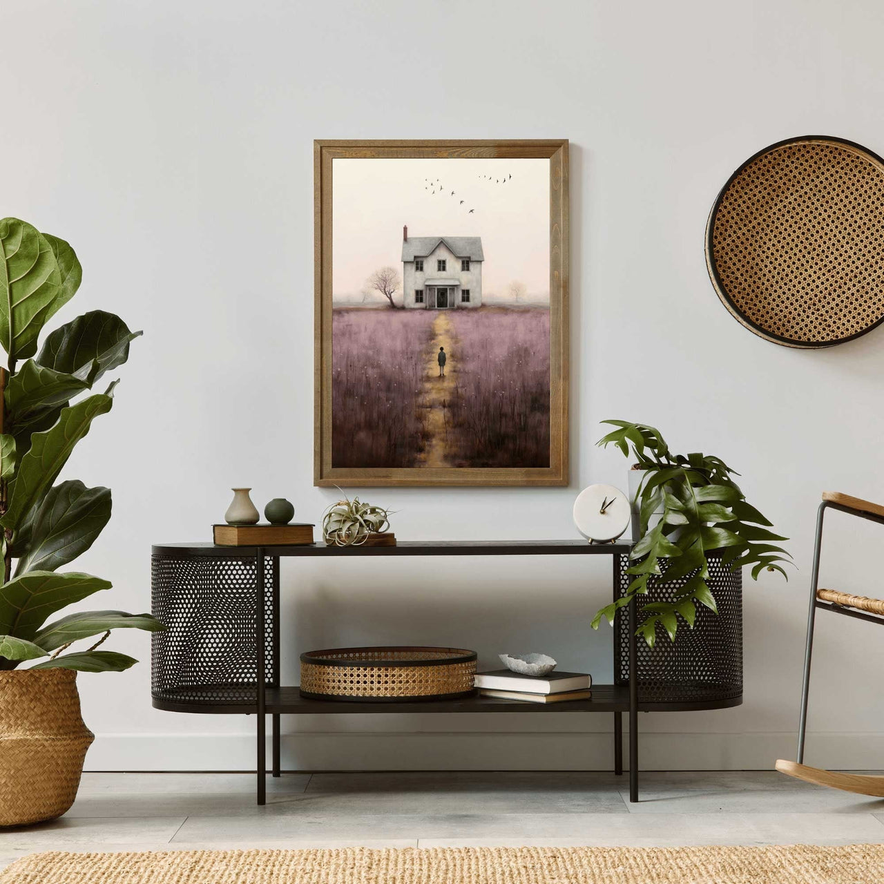 Country Landscape Print – Rustic Living Room Wall Decor