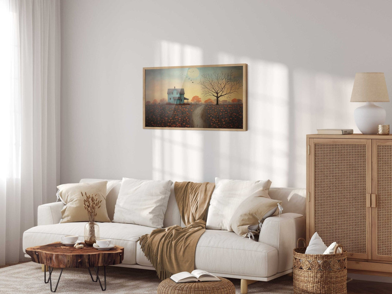 Turquoise Country House Wall Art – Vintage Girls Room Print