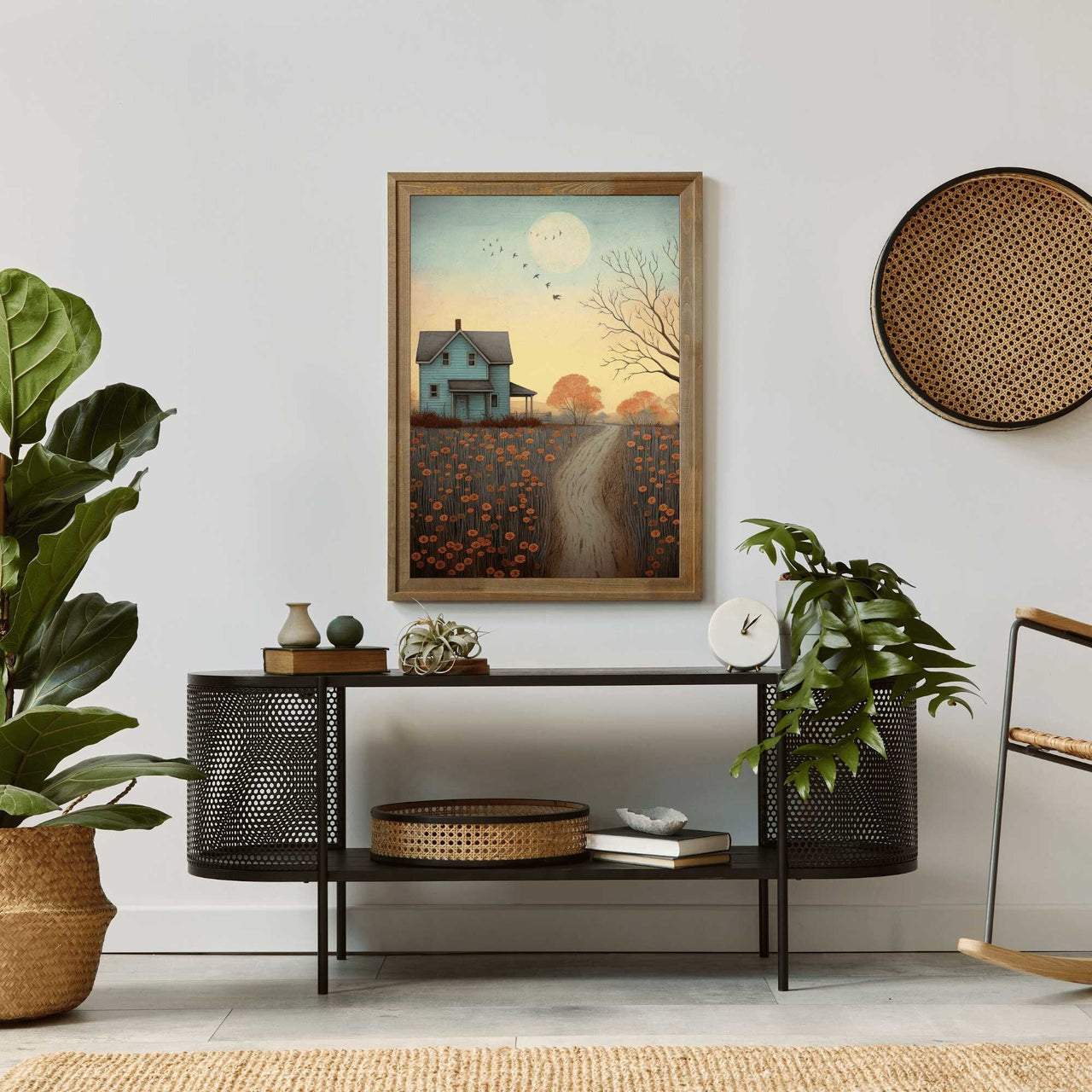 Country Landscape Wall Decor – Rustic Home Print for Living Room