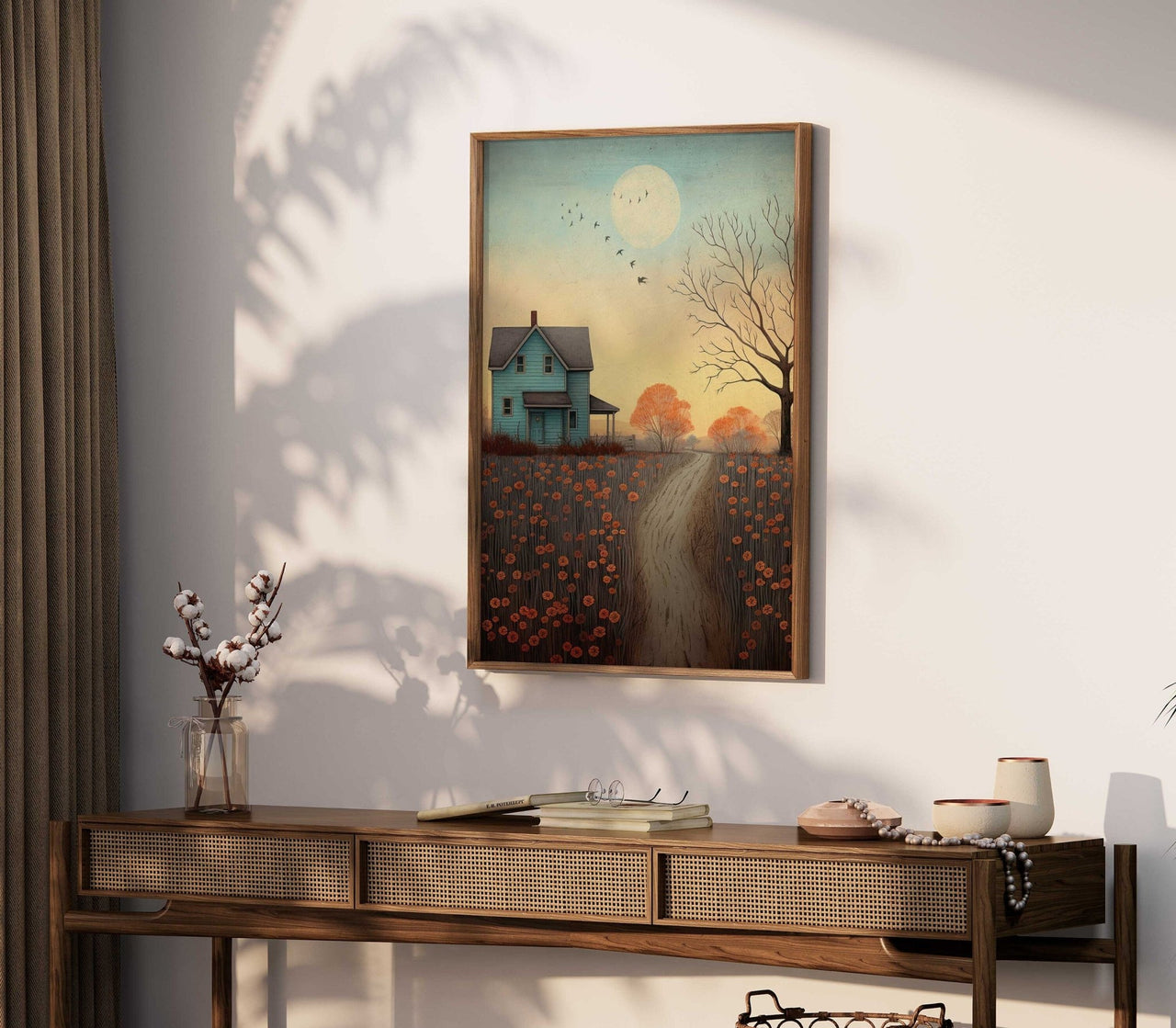 Country Landscape Wall Decor – Rustic Home Print for Living Room