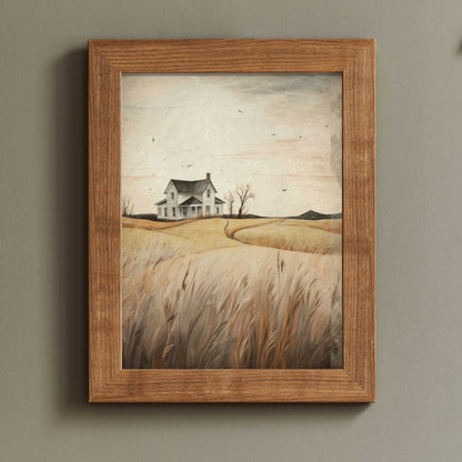 Countryside Wall Art, Vintage House Decor, Farmhouse Painting - WildfieldPrints
