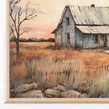 Countryside Wall Art, Vintage House Print, Farmhouse Decor - WildfieldPrints