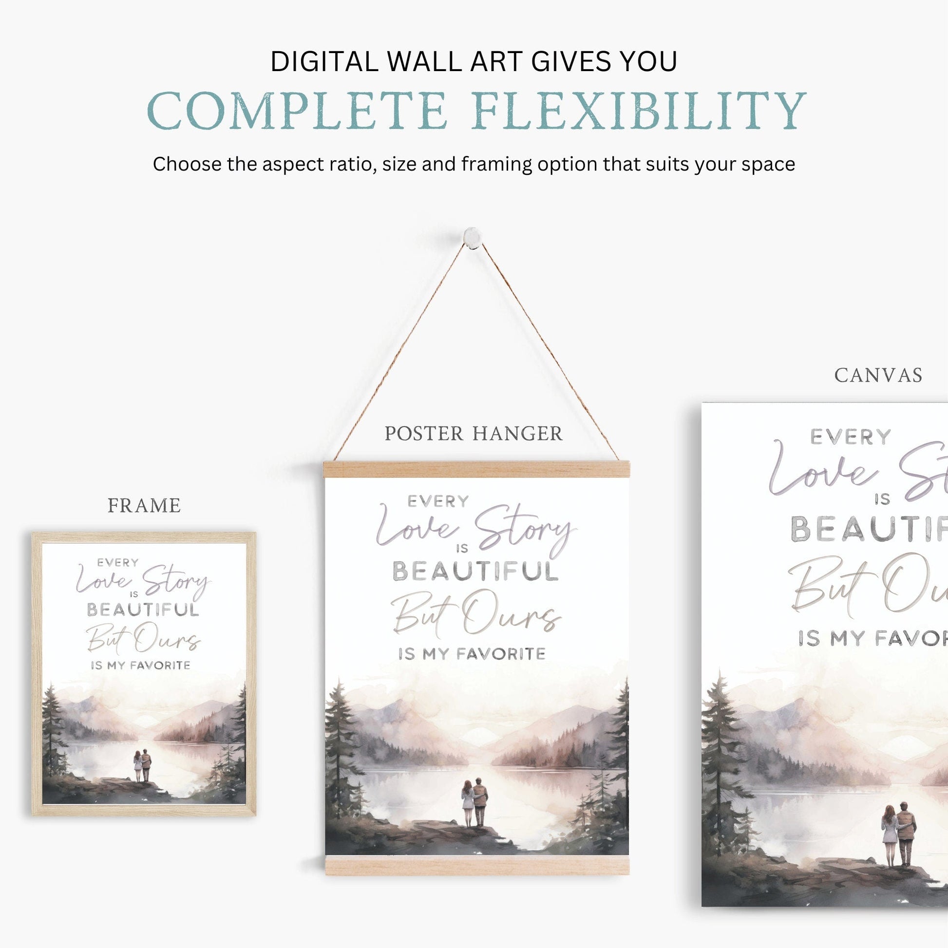 Couples Wall Art, Romantic Gift Ideas, Love Quote Decor, Anniversary Gift - WildfieldPrints