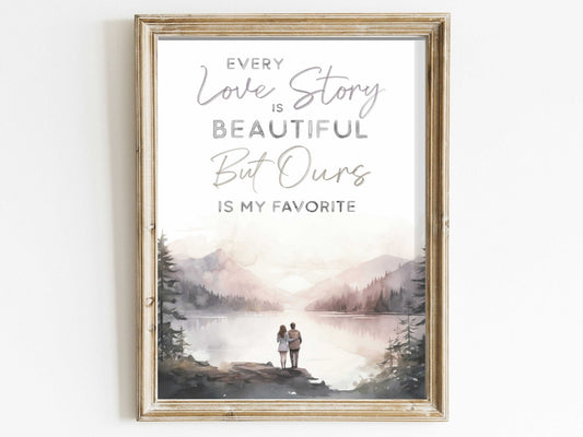 Couples Wall Art, Romantic Gift Ideas, Love Quote Decor, Anniversary Gift - WildfieldPrints